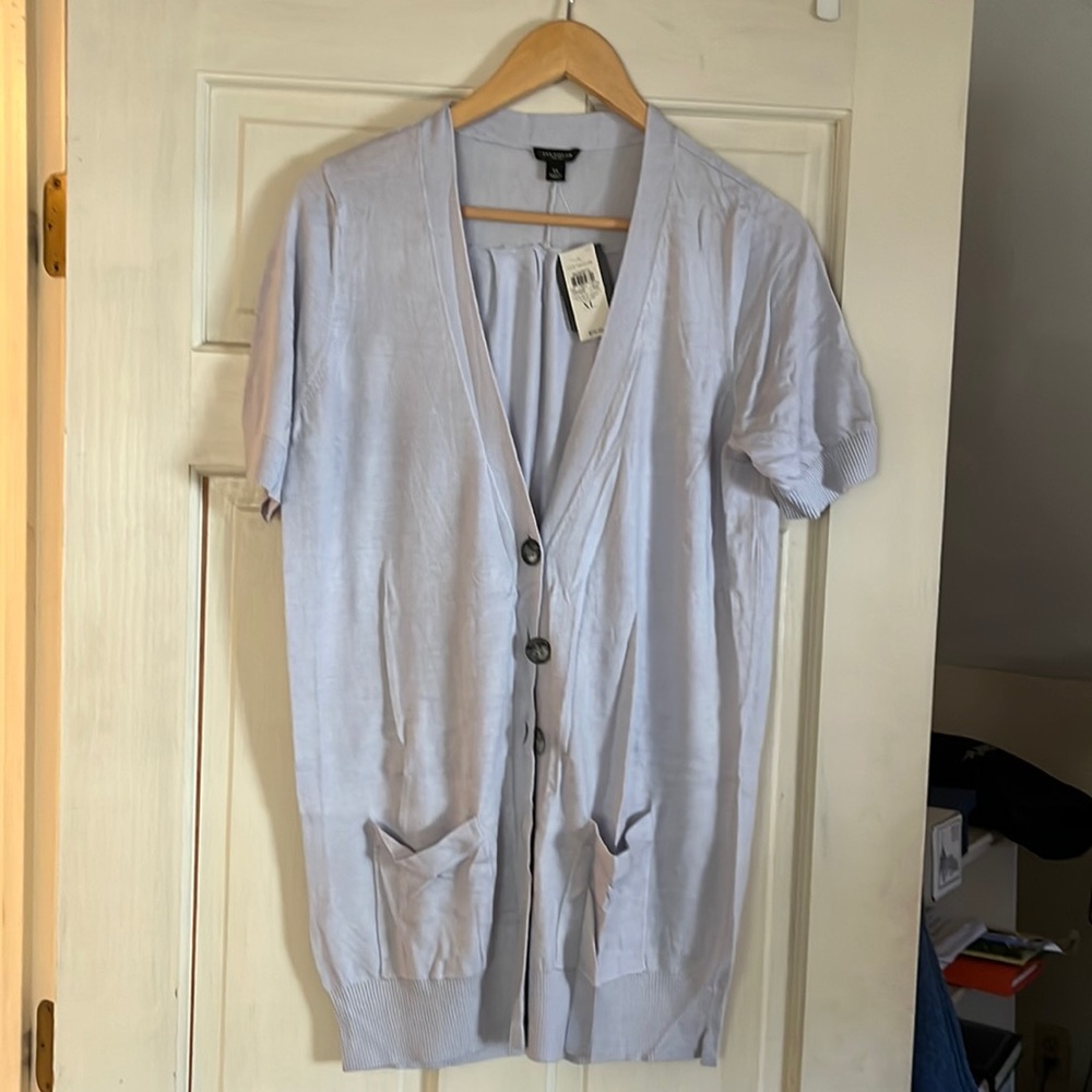 Periwinkle blue short sleeve sweater and T shirt set by Ann Taylor
